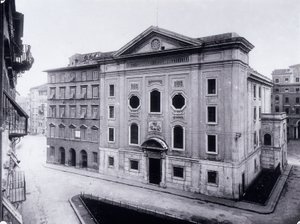 Gevel van de oude synagoge van Livorno, ca. 1910